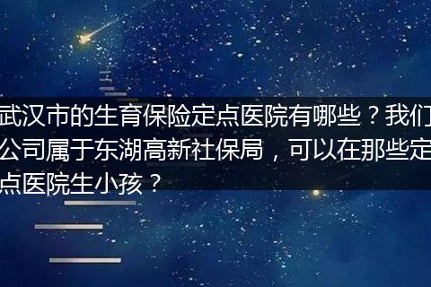 武汉市的生育保险定点医院有哪些？我们公司属于东湖高新社保局，可以在那些定点医院生小孩？