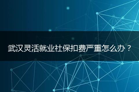 武汉灵活就业社保扣费严重怎么办？