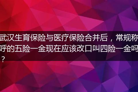 武汉生育保险与医疗保险合并后，常规称呼的五险一金现在应该改口叫四险一金吗？