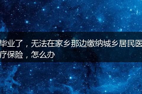 毕业了，无法在家乡那边缴纳城乡居民医疗保险，怎么办