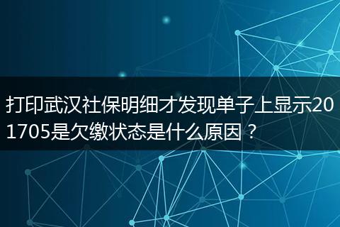打印武汉社保明细才发现单子上显示201705是欠缴状态是什么原因？