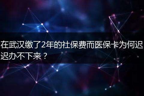 在武汉缴了2年的社保费而医保卡为何迟迟办不下来?