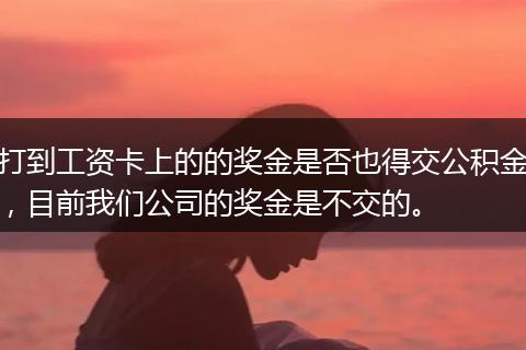 打到工资卡上的的奖金是否也得交公积金，目前我们公司的奖金是不交的。
