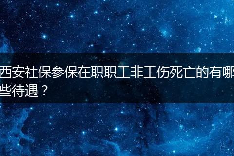 西安社保参保在职职工非工伤死亡的有哪些待遇?