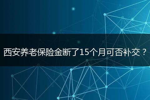 西安养老保险金断了15个月可否补交？