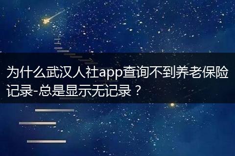 为什么武汉人社app查询不到养老保险记录-总是显示无记录？