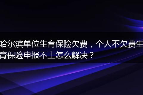 哈尔滨单位生育保险欠费,个人不欠费生育保险申报不上怎么解决?