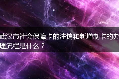 武汉市社会保障卡的注销和新增制卡的办理流程是什么？