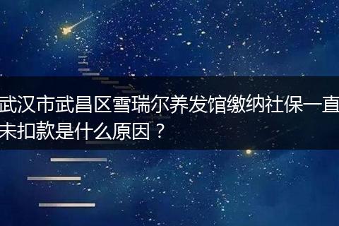 武汉市武昌区雪瑞尔养发馆缴纳社保一直未扣款是什么原因？