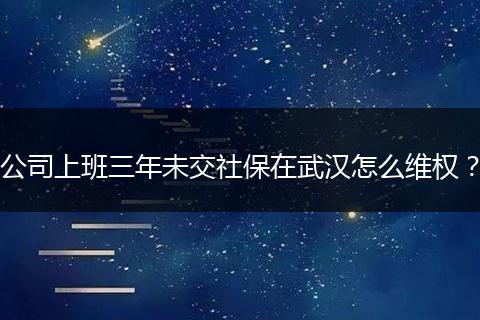 公司上班三年未交社保在武汉怎么维权？