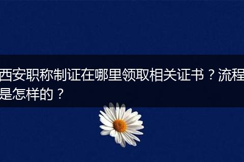西安职称制证在哪里领取相关证书？流程是怎样的？