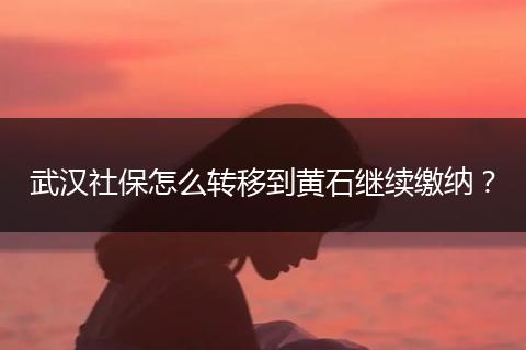 武汉社保怎么转移到黄石继续缴纳？
