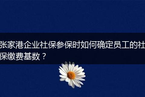 张家港企业社保参保时如何确定员工的社保缴费基数？