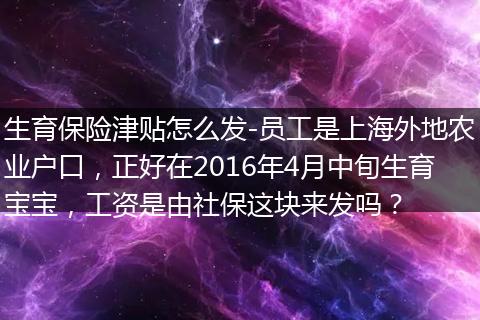 生育保险津贴怎么发-员工是上海外地农业户口，正好在2016年4月中旬生育宝宝，工资是由社保这块来发吗？