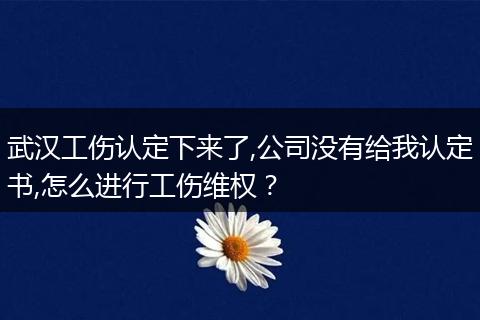 武汉工伤认定下来了,公司没有给我认定书,怎么进行工伤维权？