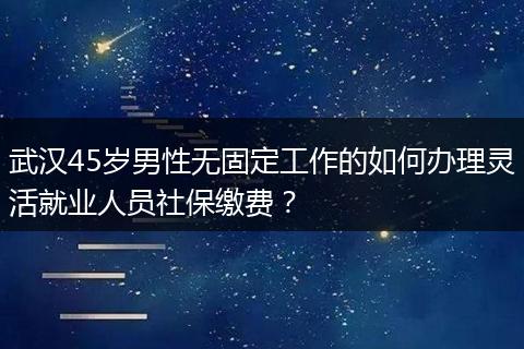 武汉45岁男性无固定工作的如何办理灵活就业人员社保缴费？