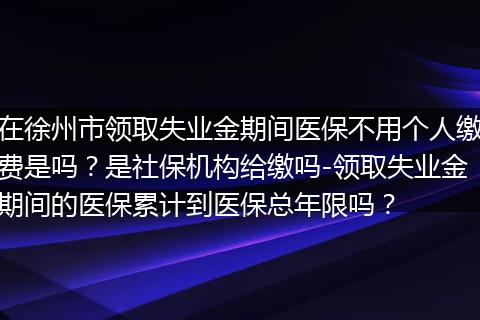 在徐州市领取失业金期间医保不用个人缴费是吗？是社保机构给缴吗-领取失业金期间的医保累计到医保总年限吗？