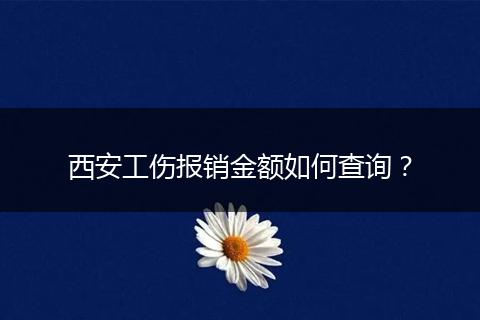 西安工伤报销金额如何查询？