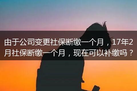 由于公司变更社保断缴一个月，17年2月社保断缴一个月，现在可以补缴吗？