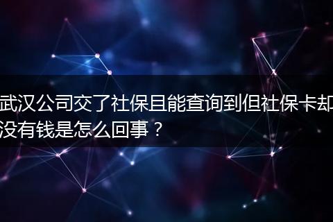 武汉公司交了社保且能查询到但社保卡却没有钱是怎么回事？