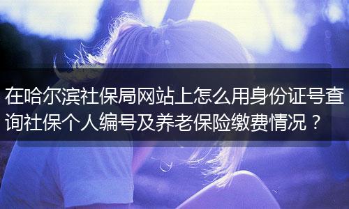 在哈尔滨社保局网站上怎么用身份证号查询社保个人编号及养老保险缴费情况？