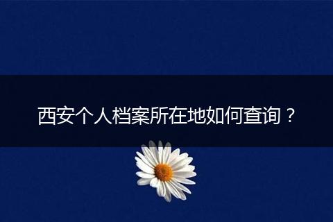 西安个人档案所在地如何查询？