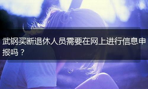 武钢买断退休人员需要在网上进行信息申报吗？