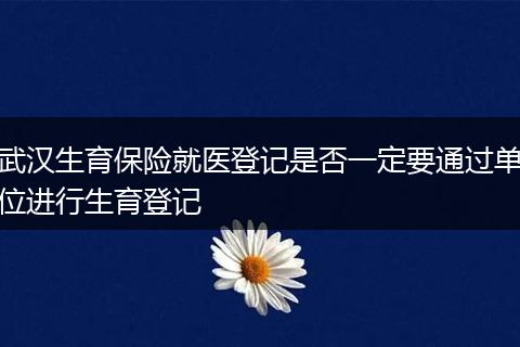武汉生育保险就医登记是否一定要通过单位进行生育登记