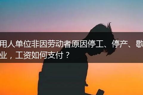 用人单位非因劳动者原因停工、停产、歇业,工资如何支付?