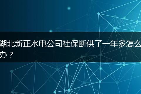 湖北新正水电公司社保断供了一年多怎么办？