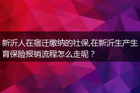 新沂人在宿迁缴纳的社保,在新沂生产生育保险报销流程怎么走呢？