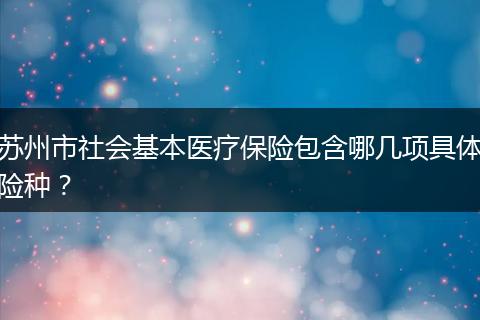苏州市社会基本医疗保险包含哪几项具体险种？