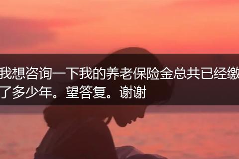 我想咨询一下我的养老保险金总共已经缴了多少年。望答复。谢谢