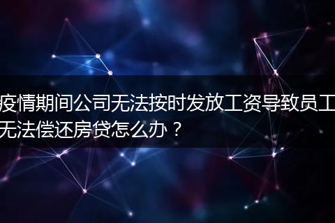 疫情期间公司无法按时发放工资导致员工无法偿还房贷怎么办？