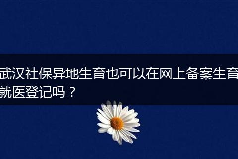 武汉社保异地生育也可以在网上备案生育就医登记吗？