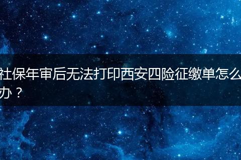 社保年审后无法打印西安四险征缴单怎么办？