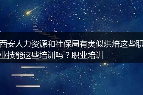 西安人力资源和社保局有类似烘焙这些职业技能这些培训吗？职业培训