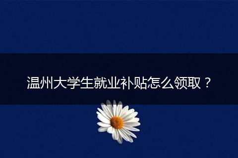 温州大学生就业补贴怎么领取？