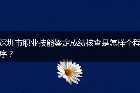 深圳市职业技能鉴定成绩核查是怎样个程序？