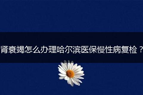 肾衰竭怎么办理哈尔滨医保慢性病复检？