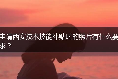 申请西安技术技能补贴时的照片有什么要求？