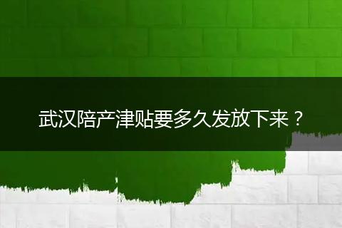 武汉陪产津贴要多久发放下来？