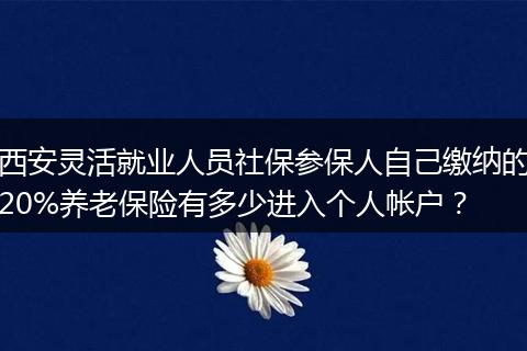 西安灵活就业人员社保参保人自己缴纳的20%养老保险有多少进入个人帐户？