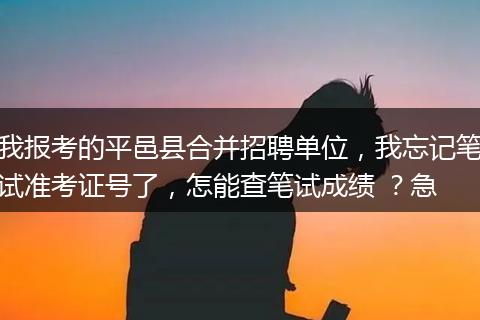 我报考的平邑县合并招聘单位，我忘记笔试准考证号了，怎能查笔试成绩 ？急