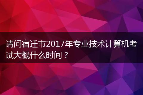 请问宿迁市2017年专业技术计算机考试大概什么时间？
