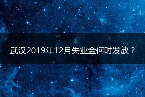 武汉2019年12月失业金何时发放？