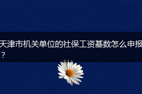 天津市机关单位的社保工资基数怎么申报？