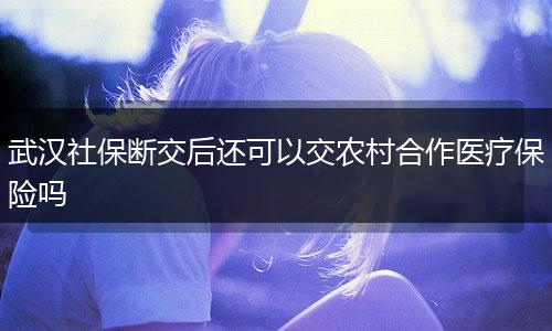 武汉社保断交后还可以交农村合作医疗保险吗