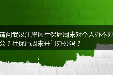 请问武汉江岸区社保局周末对个人办不办公？社保局周末开门办公吗？