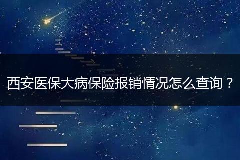 西安医保大病保险报销情况怎么查询？